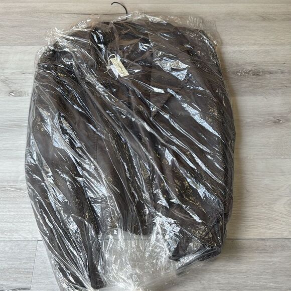Max Studio Women's‎ Faux Leather Jacket Chocolate Large NWT in packaging - Picture 6 of 9